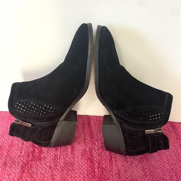 Vince Camuto Pamma Suede Leather Ankle Boots Black Size 8 - Picture 6 of 12